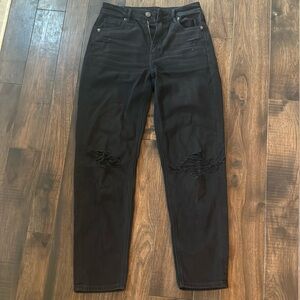 American Eagle black ripped jeans (size 0)